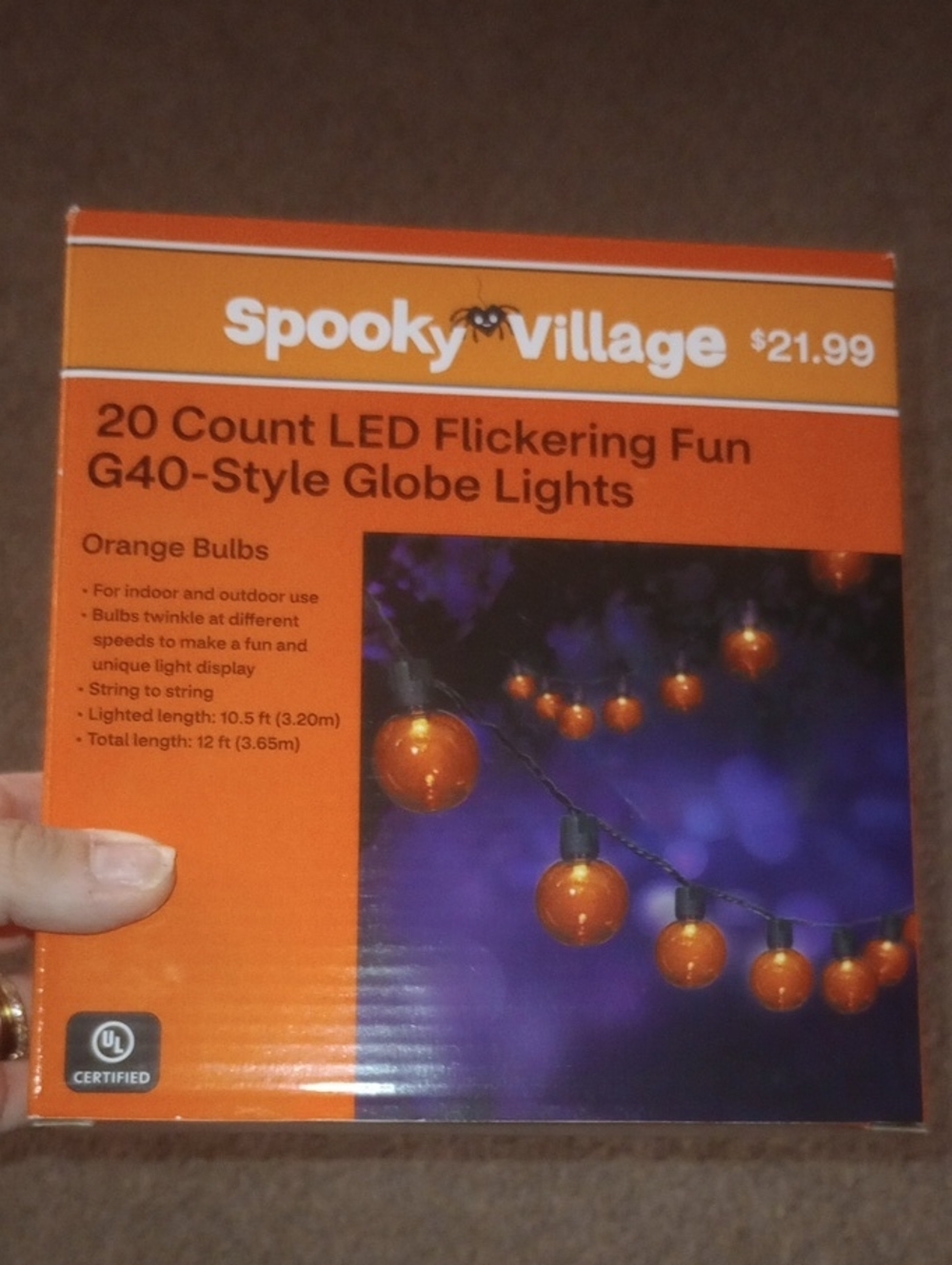 Orange Flickering G40-Style LED Globe Lights